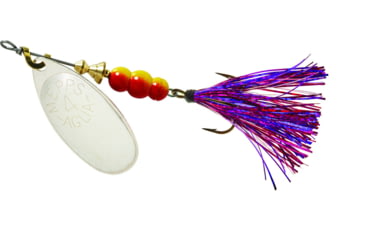 Image of Mepps Aglia Flashabou In-Line Spinner 1/3 oz Silver-Purple/Pink, B4FT S-PPK