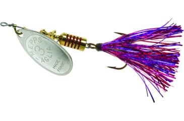Image of Mepps Aglia Flashabou In-Line Spinner 1/4 oz Silver-Purple/Pink, B3FT S-PPK