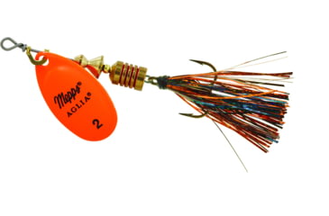 Image of Mepps Aglia Flashabou In-Line Spinner 1/6 oz Hot Orange-Black/Orange, B2FT HO-BO