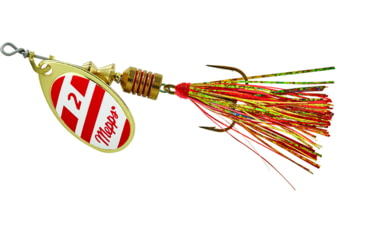 Image of Mepps Aglia Flashabou In-Line Spinner 1/6 oz Red/White-Red/Gold, B2FT G/RW-RG
