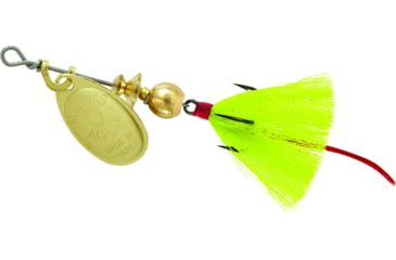 Image of Mepps Aglia In-Line Spinner, 1/12 oz, Dressed Treble Hook, Gold Blade &amp; Yellow Tail, B0ST G-Y
