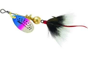 Image of Mepps Aglia In-Line Spinner, 1/12 oz, Dressed Treble Hook, Rainbow Trout Blade &amp; Gray Tail, B0ST RBT-G