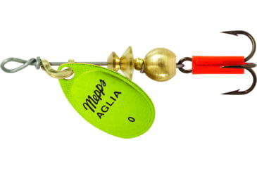 Image of Mepps Aglia In-Line Spinner 1/12 oz, Plain Treble Hook Chartreuse &amp; Platinum Blade, B0 CHP