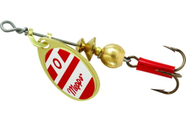 Image of Mepps Aglia In-Line Spinner 1/12 oz, Plain Treble Hook Gold/Red/White Blade, B0 G/RW