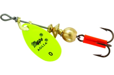 Image of Mepps Aglia In-Line Spinner 1/12 oz, Plain Treble Hook, Hot Chartreuse Blade, B0 HC