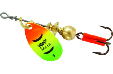 Image of Mepps Aglia In-Line Spinner 1/12 oz, Plain Treble Hook, Hot Firetiger Blade, B0 HFT