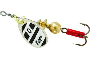 Image of Mepps Aglia In-Line Spinner 1/12 oz, Plain Treble Hook Silver/Black/White Blade, B0 S/BW