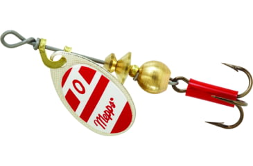 Image of Mepps Aglia In-Line Spinner 1/12 oz, Plain Treble Hook Silver/Red/White Blade, B0 S/RW