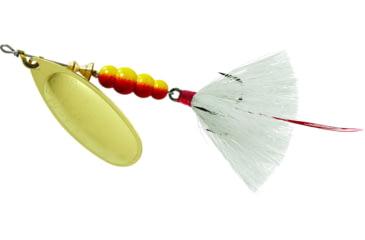 Image of Mepps Aglia In-Line Spinner, 1/2 oz, Dressed Treble Hook, Gold Blade &amp; White Tail, B5ST G-W