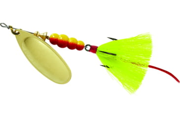 Image of Mepps Aglia In-Line Spinner, 1/2 oz, Dressed Treble Hook, Gold Blade &amp; Yellow Tail, B5ST G-Y