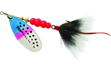 Image of Mepps Aglia In-Line Spinner, 1/2 oz, Dressed Treble Hook, Rainbow Trout Blade &amp; Gray Tail, B5ST RBT-G