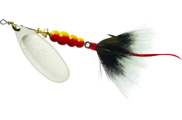 Image of Mepps Aglia In-Line Spinner, 1/2 oz, Dressed Treble Hook, Silver Blade &amp; Gray Tail, B5ST S-G