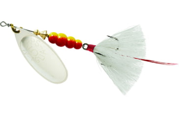Image of Mepps Aglia In-Line Spinner, 1/2 oz, Dressed Treble Hook, Silver Blade &amp; White Tail, B5ST S-W