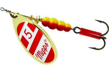 Image of Mepps Aglia In-Line Spinner 1/2 oz, Plain Treble Hook Gold/Red/White Blade, B5 G/RW
