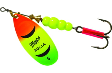 Image of Mepps Aglia In-Line Spinner 1/2 oz, Plain Treble Hook, Hot Firetiger Blade, B5 HFT