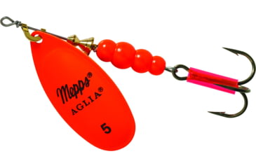 Image of Mepps Aglia In-Line Spinner 1/2 oz, Plain Treble Hook, Hot Orange Blade, B5 HO