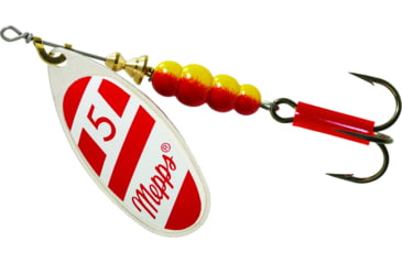 Image of Mepps Aglia In-Line Spinner 1/2 oz, Plain Treble Hook Silver/Red/White Blade, B5 S/RW
