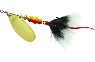 Image of Mepps Aglia In-Line Spinner, 1/3 oz, Dressed Treble Hook, Gold Blade &amp; Gray Tail, B4ST G-G