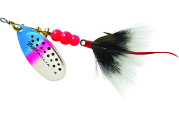 Image of Mepps Aglia In-Line Spinner, 1/3 oz, Dressed Treble Hook, Rainbow Trout Blade &amp; Gray Tail, B4ST RBT-G