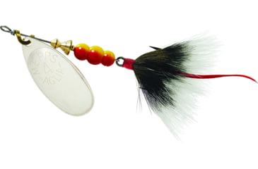 Image of Mepps Aglia In-Line Spinner, 1/3 oz, Dressed Treble Hook, Silver Blade &amp; Gray Tail, B4ST S-G