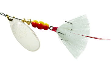 Image of Mepps Aglia In-Line Spinner, 1/3 oz, Dressed Treble Hook, Silver Blade &amp; White Tail, B4ST S-W