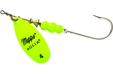 Image of Mepps Aglia In-Line Spinner 1/3 oz, Plain Treble Hook, Hot Chartreuse Blade, B4P HC