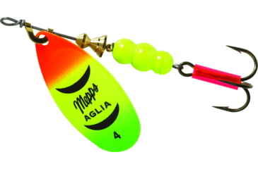 Image of Mepps Aglia In-Line Spinner 1/3 oz, Plain Treble Hook, Hot Firetiger Blade, B4 HFT