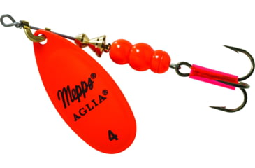 Image of Mepps Aglia In-Line Spinner 1/3 oz, Plain Treble Hook, Hot Orange Blade, B4 HO