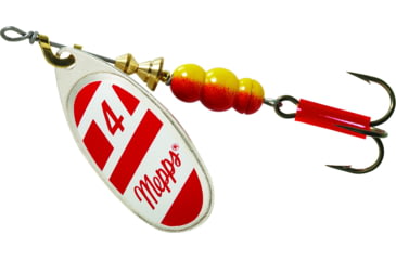 Image of Mepps Aglia In-Line Spinner 1/3 oz, Plain Treble Hook Silver/Red/White Blade, B4 S/RW
