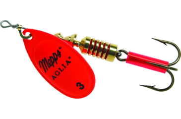 Image of Mepps Aglia In-Line Spinner 1/4 oz, Plain Treble Hook, Hot Orange Blade, B3 HO