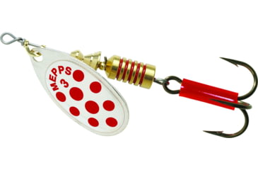 Image of Mepps Aglia In-Line Spinner 1/4 oz, Plain Treble Hook, Silver &amp; Red Dot Blade, B3 SRD