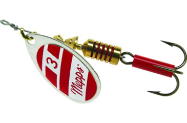 Image of Mepps Aglia In-Line Spinner 1/4 oz, Plain Treble Hook Silver/Red/White Blade, B3 S/RW