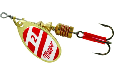 Image of Mepps Aglia In-Line Spinner 1/6 oz, Plain Treble Hook Gold/Red/White Blade, B2 G/RW