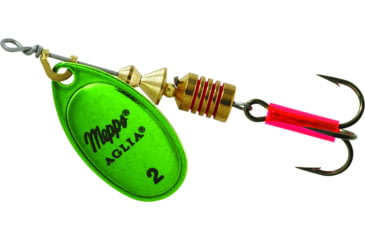 Image of Mepps Aglia In-Line Spinner 1/6 oz, Plain Treble Hook, Green &amp; Platinum Blade, B2 GRP