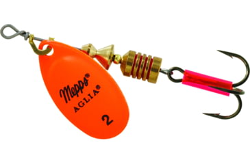 Image of Mepps Aglia In-Line Spinner 1/6 oz, Plain Treble Hook, Hot Orange Blade, B2 HO
