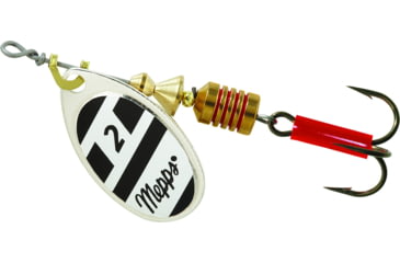 Image of Mepps Aglia In-Line Spinner 1/6 oz, Plain Treble Hook Silver/Black/White Blade, B2 S/BW