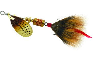 Image of Mepps Aglia In-Line Spinner, 1/8 oz, Dressed Treble Hook, Brown Trout Blade &amp; Brown Tail, B1ST BRT-BR