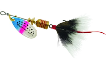 Image of Mepps Aglia In-Line Spinner, 1/8 oz, Dressed Treble Hook, Rainbow Trout Blade &amp; Gray Tail, B1ST RBT-G