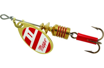 Image of Mepps Aglia In-Line Spinner 1/8 oz, Plain Treble Hook Gold/Red/White Blade, B1 G/RW