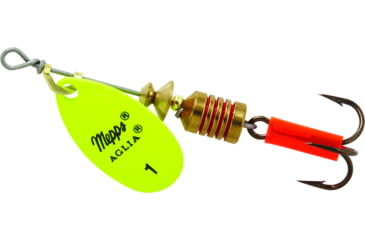Image of Mepps Aglia In-Line Spinner 1/8 oz, Plain Treble Hook, Hot Chartreuse Blade, B1 HC