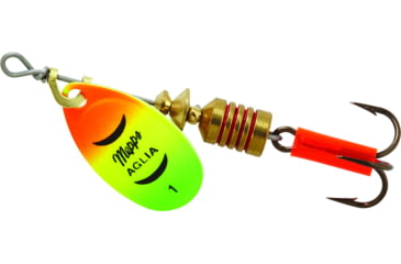 Image of Mepps Aglia In-Line Spinner 1/8 oz, Plain Treble Hook, Hot Firetiger Blade, B1 HFT