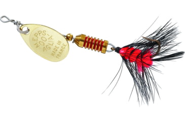 Image of Mepps Aglia Ultra Lites In-Line Spinner, 1/18 oz, Single Hook, Gold Blade with Black &amp; Orange Tail, B00W G-BO