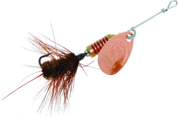 Image of Mepps Aglia Ultra Lites In-Line Spinner, 1/18 oz, Single Hook, Gold Blade with Brown Tail, B00W G-BR