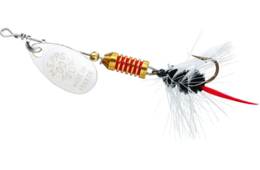 Image of Mepps Aglia Ultra Lites In-Line Spinner, 1/18 oz, Single Hook, Silver Blade with Black Tail, B00W S-BK