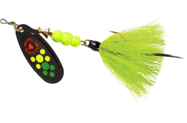 Image of Mepps Black Fury In-Line Spinner, 1/3 oz, Dressed Treble Hook, Hot Firetiger Blade with Chartreuse Tail, BF4T HFT