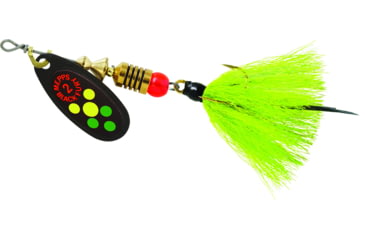 Image of Mepps Black Fury In-Line Spinner, 1/6 oz, Dressed Treble Hook, Hot Firetiger Blade with Chartreuse Tail, BF2T HFT