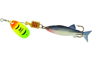 Image of Mepps Comet Mino In-Line Spinner, 1 7/8in, 1/6 oz, Hot Firetiger Blade with Shad Mino, Floating, C1M HFT