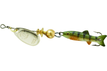 Image of Mepps Comet Mino In-Line Spinner 1/9 oz Silver-Perch, C0M S-PCH