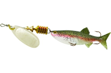 Image of Mepps Comet Mino In-Line Spinner, 2 1/2in, 5/16 oz, Silver Blade with Rainbow Trout Mino, Floating, C3M S-RBT