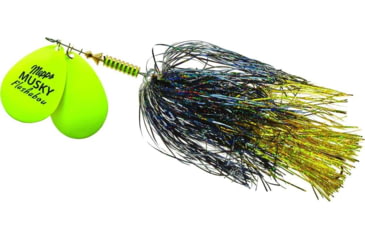 Image of Mepps Double Blade Musky Flashabou, Hot Chart/Black/Chart, 1 1/2 oz, MFD7T HC2-BC